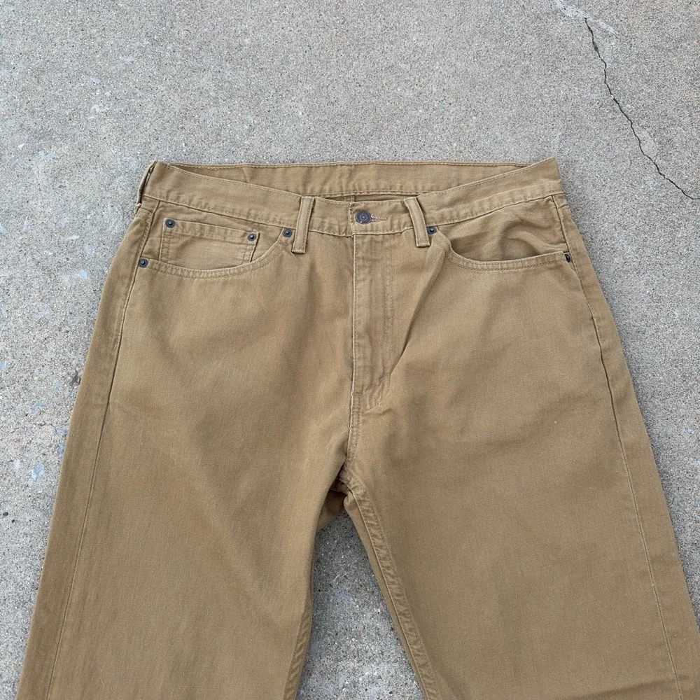 Levi's 505 Men's 36x30 Light Brown Straight Leg Jeans Regular Fit Caraway Twill